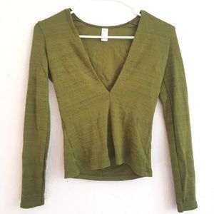 American Apparel long sleeve deep v shirt